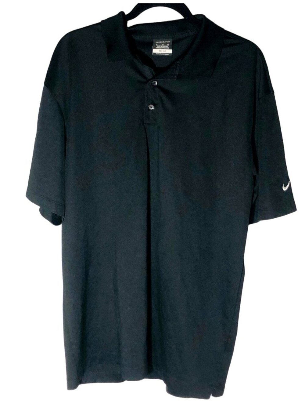 Nike Golf Dri-fit shirt short sleeve black collar PCI poly size extra large READ